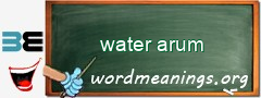 WordMeaning blackboard for water arum